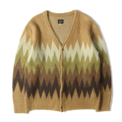 ジグザグ ジャガード モヘア Vネック カーディガン (Mohair Cardigan Zigzag LQ274)