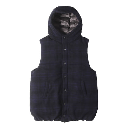 23AW チェック フーデッド ダウンベスト (Layer boucle Ballon down vest 10S23FW194V)