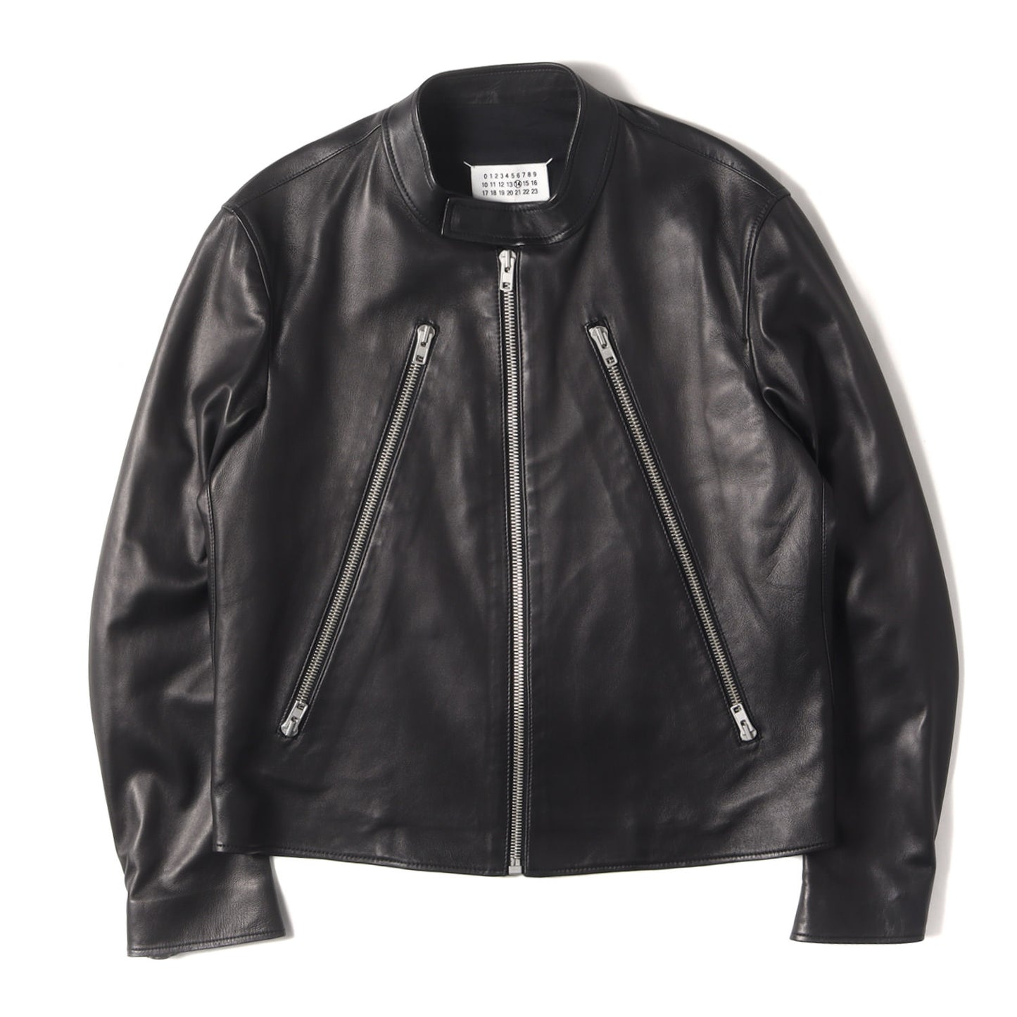 22SS 八の字 ラムレザー シングル ライダース ジャケット (5zip Leather Jacket S50AM0489 SY1460)