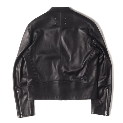 22SS 八の字 ラムレザー シングル ライダース ジャケット (5zip Leather Jacket S50AM0489 SY1460)