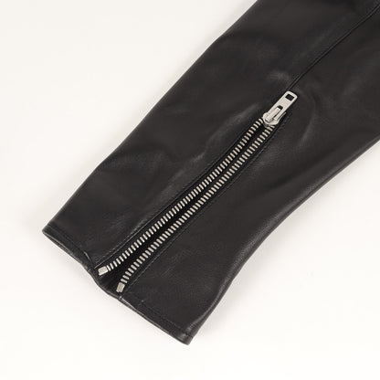22SS 八の字 ラムレザー シングル ライダース ジャケット (5zip Leather Jacket S50AM0489 SY1460)