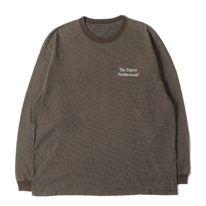 ロゴ 刺繍 ピンボーダー ロングスリーブ Tシャツ (L/S Border Tee AW21BRENCT01AM)