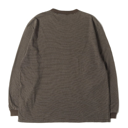 ロゴ 刺繍 ピンボーダー ロングスリーブ Tシャツ (L/S Border Tee AW21BRENCT01AM)