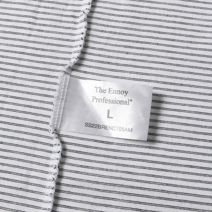 ワンポイント ロゴ 刺繍 ペンシル ボーダー Tシャツ (S/S Border Tee SS22BRENCT05AM)