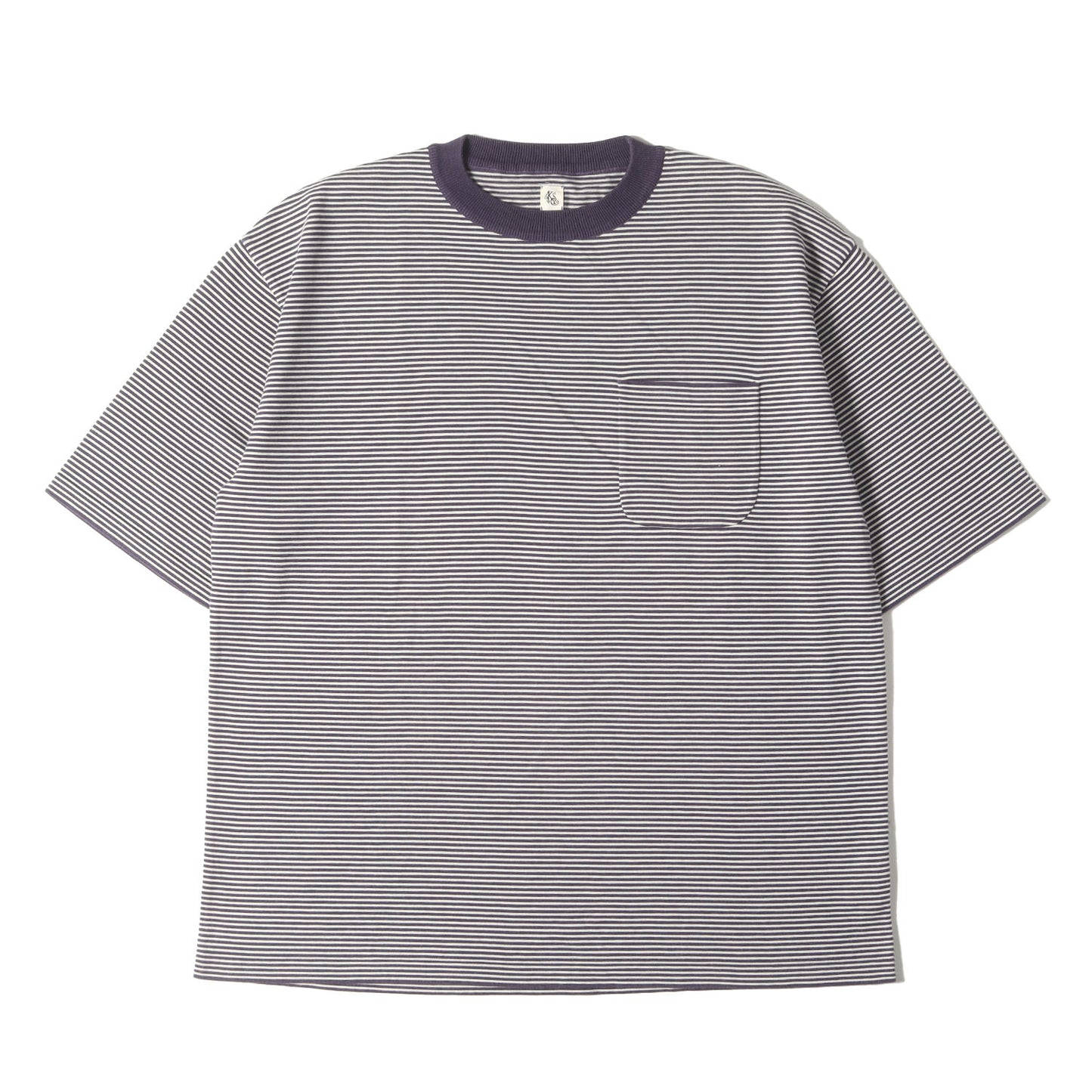 ボーダー コットン ニット ポケット Tシャツ (Crewneck Knit Pocket Tee KS22SKN02)