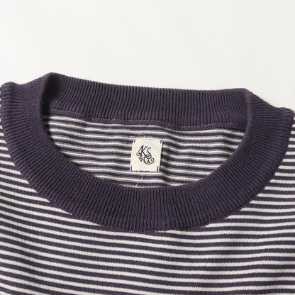 ボーダー コットン ニット ポケット Tシャツ (Crewneck Knit Pocket Tee KS22SKN02)
