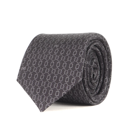 ジオメトリック ジャガード シルク ネクタイ / ナロータイ