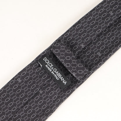 ジオメトリック ジャガード シルク ネクタイ / ナロータイ