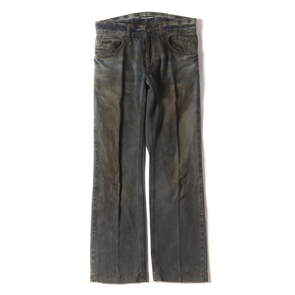 ヴィンテージ加工 バック 刺繍 ストレート デニム パンツ / ボタンフライ 16 CLASSIC