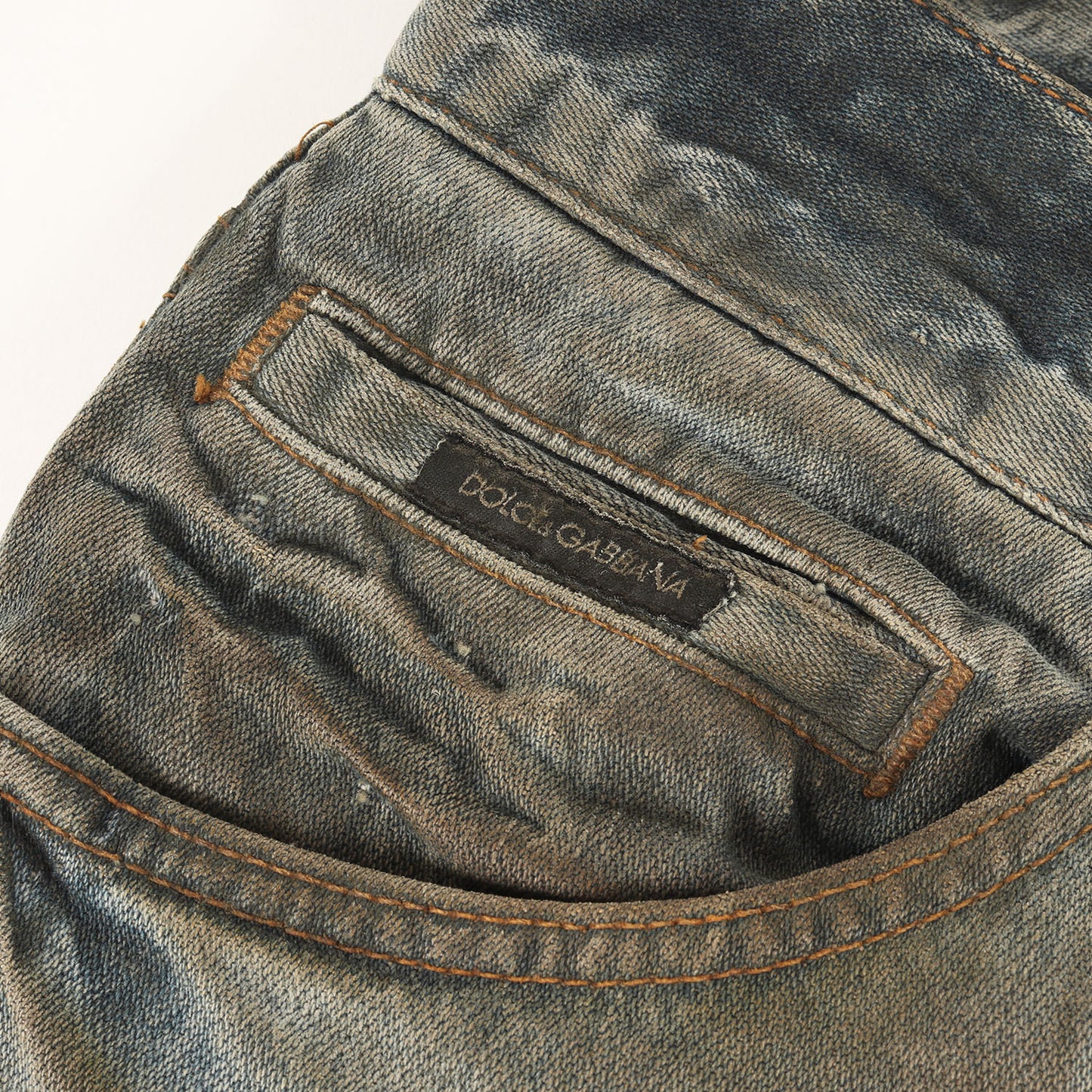 ヴィンテージ加工 バック 刺繍 ストレート デニム パンツ / ボタンフライ 16 CLASSIC