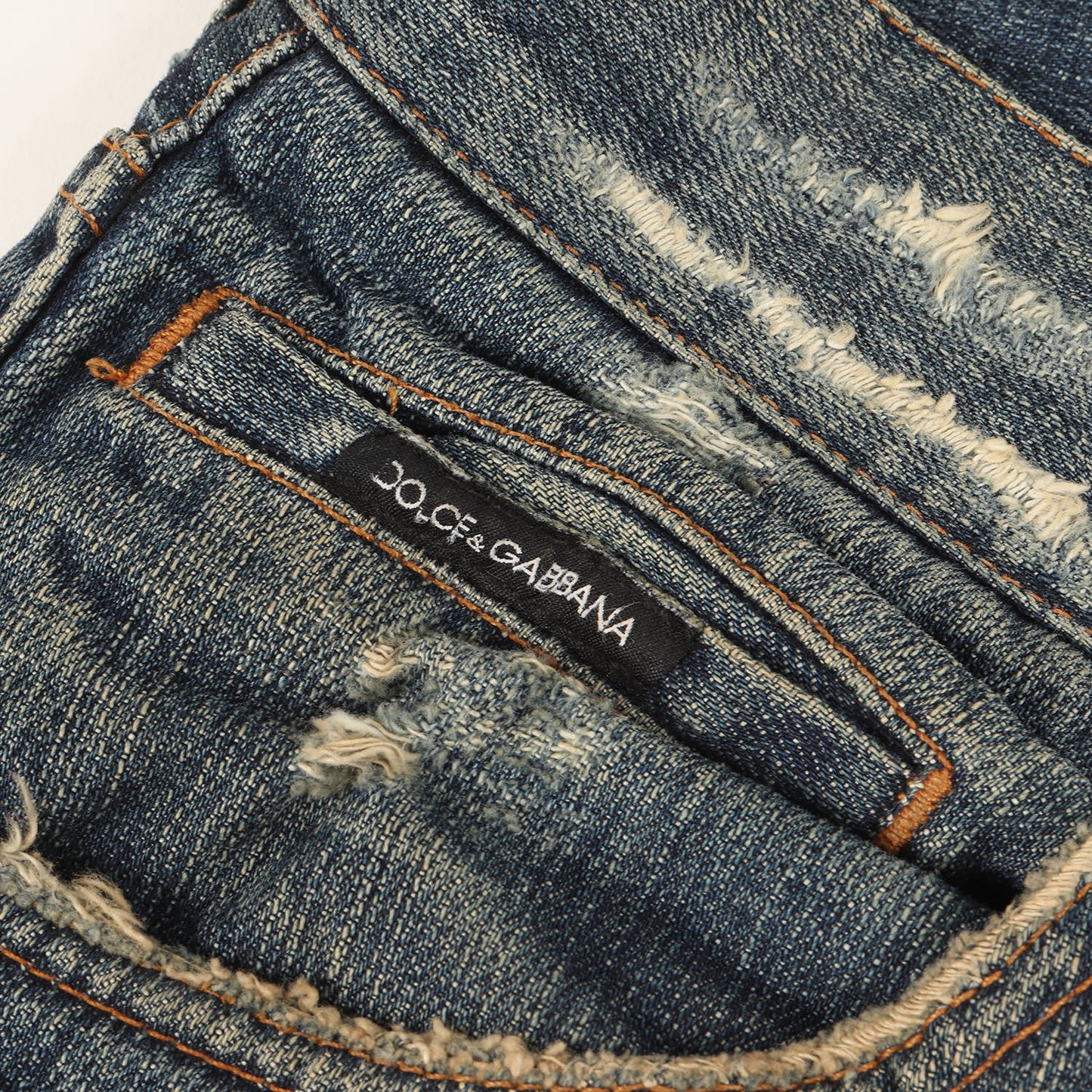 ヴィンテージ ダメージ 加工 バック プレート ストレート デニム パンツ / ジッパーフライ 16 CLASSIC