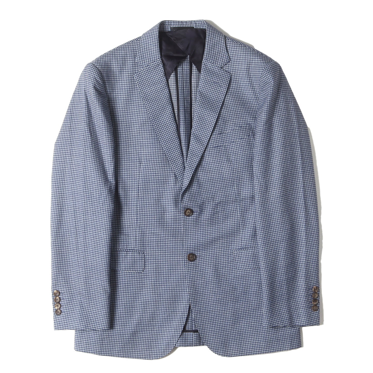 ギンガムチェック スーパー120S ウール 2B テーラード ジャケット (G1D31-305) / MADE IN JAPAN