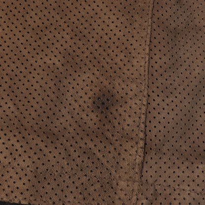 パンチング スウェード ゴートスキン レザー ダブルジップ ブルゾン