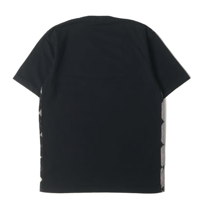 ワンポイント ホースマーク 刺繍 アーガイル 切替 Tシャツ / MADE IN JAPAN