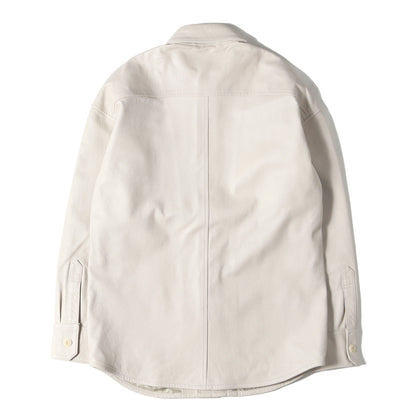 23AW シュリンク シープレザー シャツ (SHRINK SHEEP DROP SHOULDER P-ARMY SHIRTS B460 LMB044)