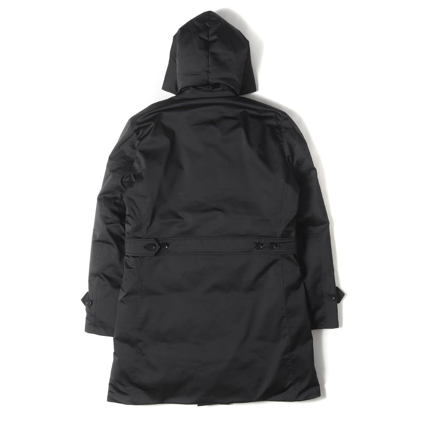 23AW フーデッド ナイロン ラップコート (STRETCH TAFFETA by LIMONTA WRAP HOODED DOWN COAT C085 PET136)