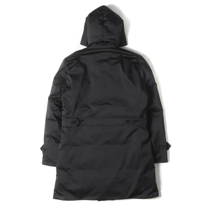 23AW フーデッド ナイロン ラップコート (STRETCH TAFFETA by LIMONTA WRAP HOODED DOWN COAT C085 PET136)