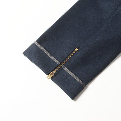 裾ジップ ターンアップヘム グラデーション スラックス パンツ