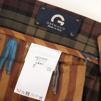 23AW タータンチェック ワンタック トラウザー スラックス パンツ (GR23FW0061) / WONDER