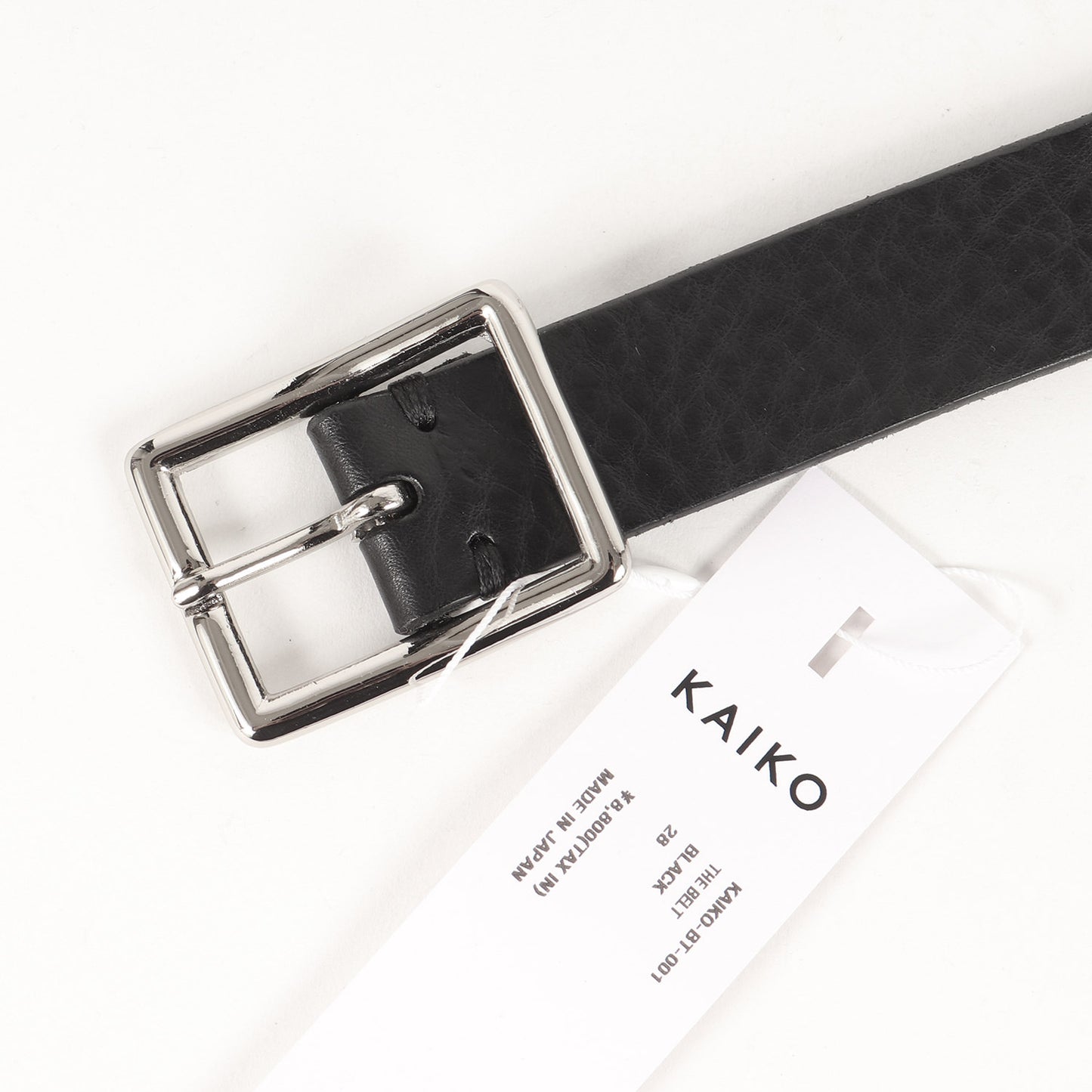 スクエアバックル カウレザー ベルト (THE BELT KAIKO-BT-001) / MADE IN JAPAN