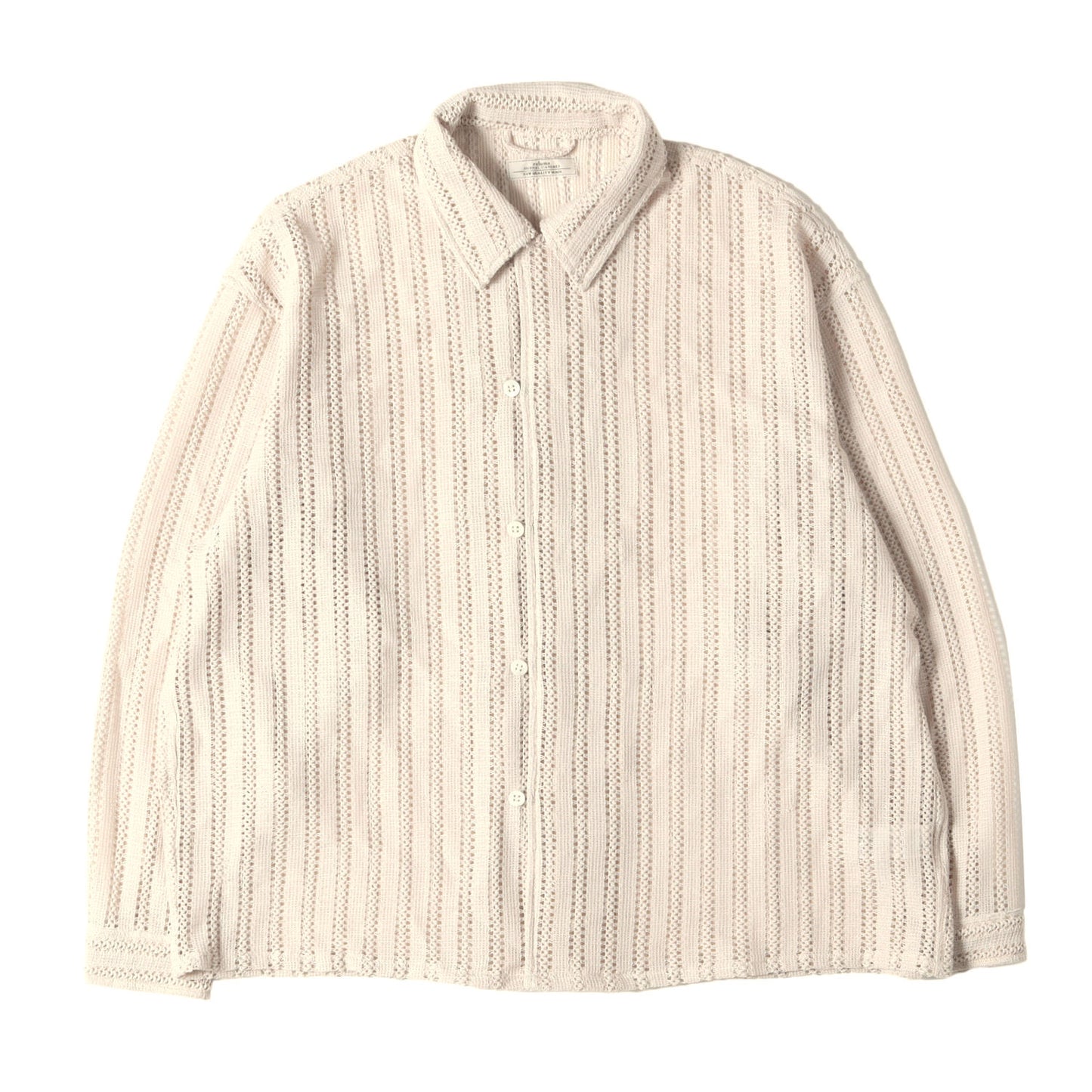 24SS ストライプ レース ストレッチ クロシェット シャツ (24-050-464-0240-1-0) / relume