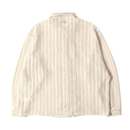 24SS ストライプ レース ストレッチ クロシェット シャツ (24-050-464-0240-1-0) / relume