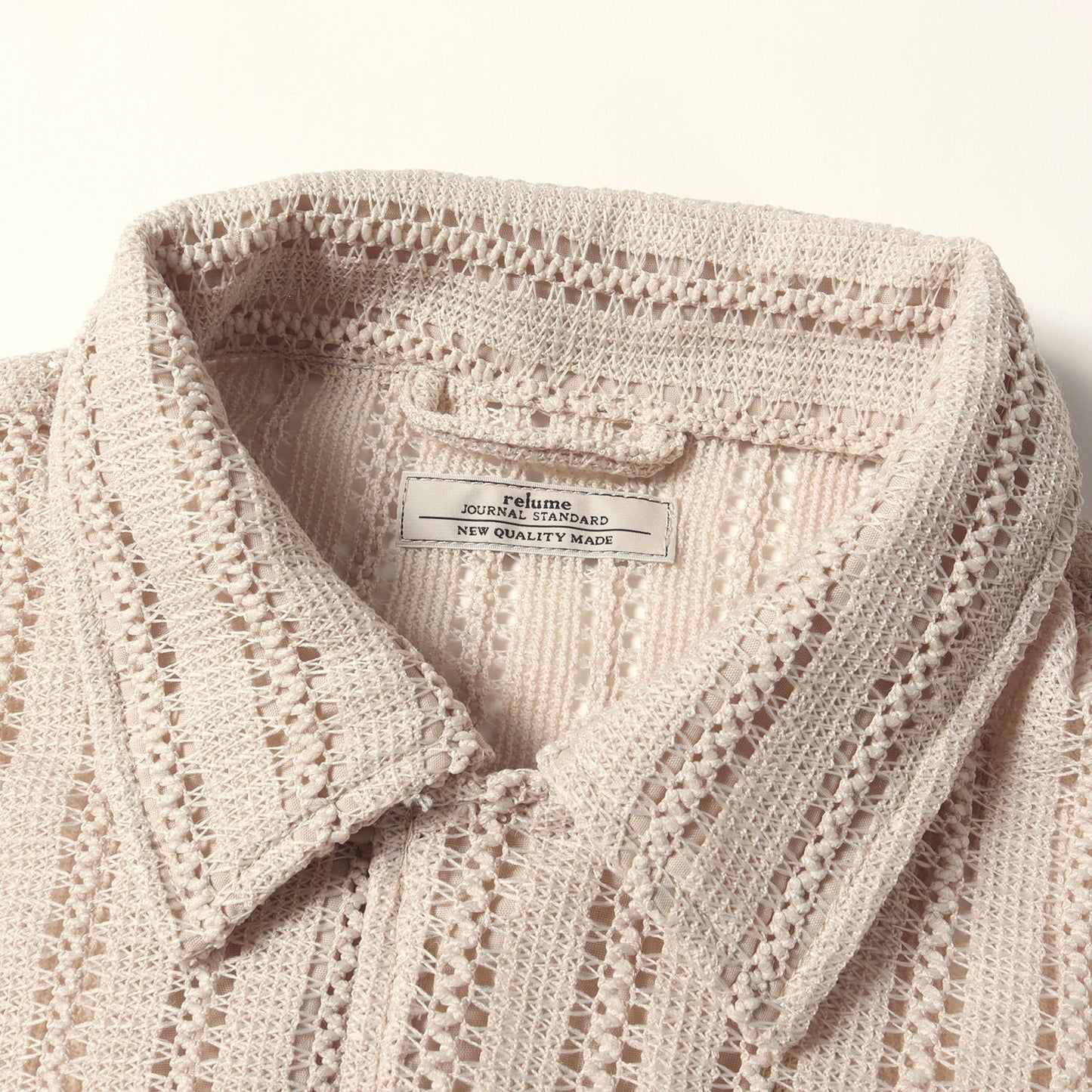 24SS ストライプ レース ストレッチ クロシェット シャツ (24-050-464-0240-1-0) / relume