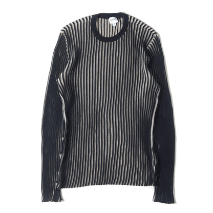 ストライプ ジャガード リンガーネック ニット (Q51030 17)