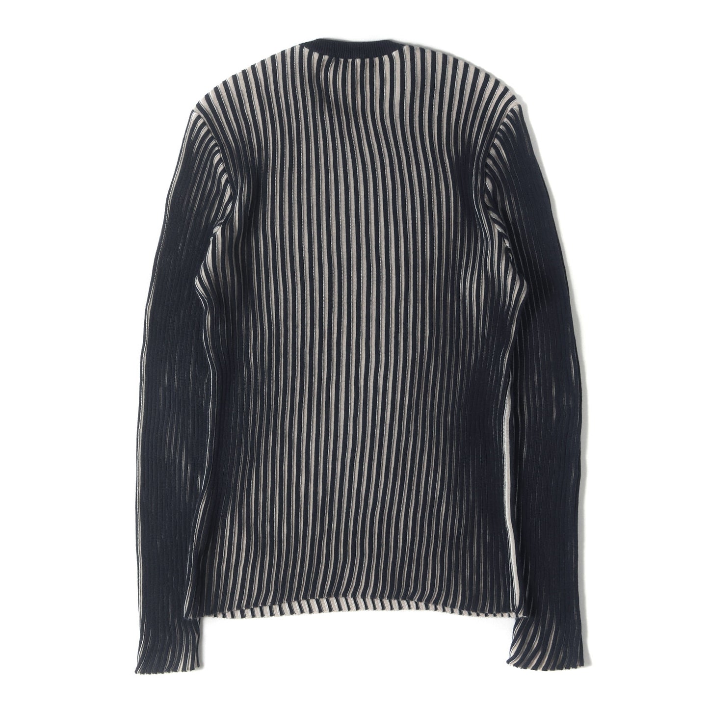 ストライプ ジャガード リンガーネック ニット (Q51030 17)