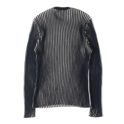 ストライプ ジャガード リンガーネック ニット (Q51030 17)