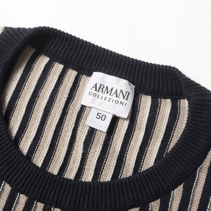 ストライプ ジャガード リンガーネック ニット (Q51030 17)