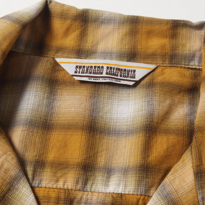 23SS オンブレチェック レーヨン混 オープンカラー シャツ (SD Ombre Check Shirt)