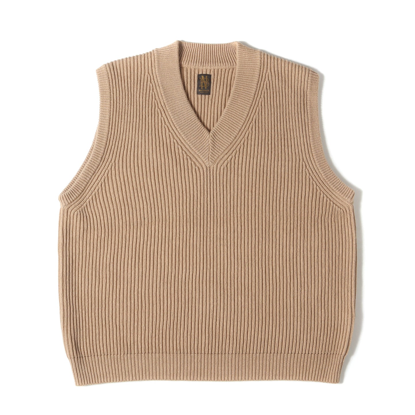 24SS ミドルゲージ コットン ニット Vネック ベスト (BN-24SM-078)