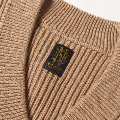 24SS ミドルゲージ コットン ニット Vネック ベスト (BN-24SM-078)