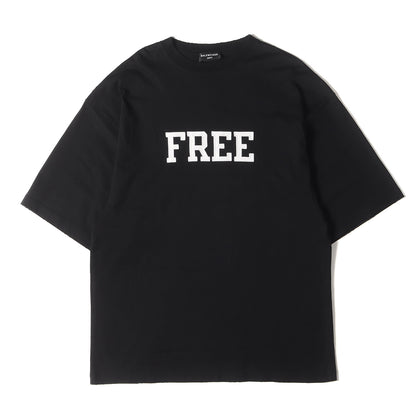 21AW ダメージ加工 FREE アップリケロゴ オーバーサイズ Tシャツ