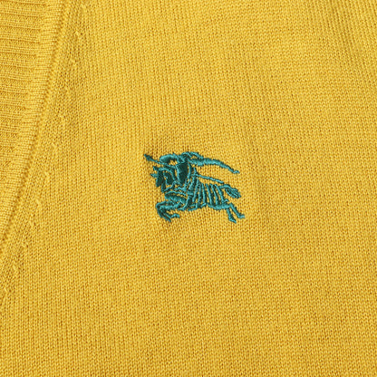 ワンポイント ホースマーク 刺繍 ハイゲージ ウール ニット カーディガン