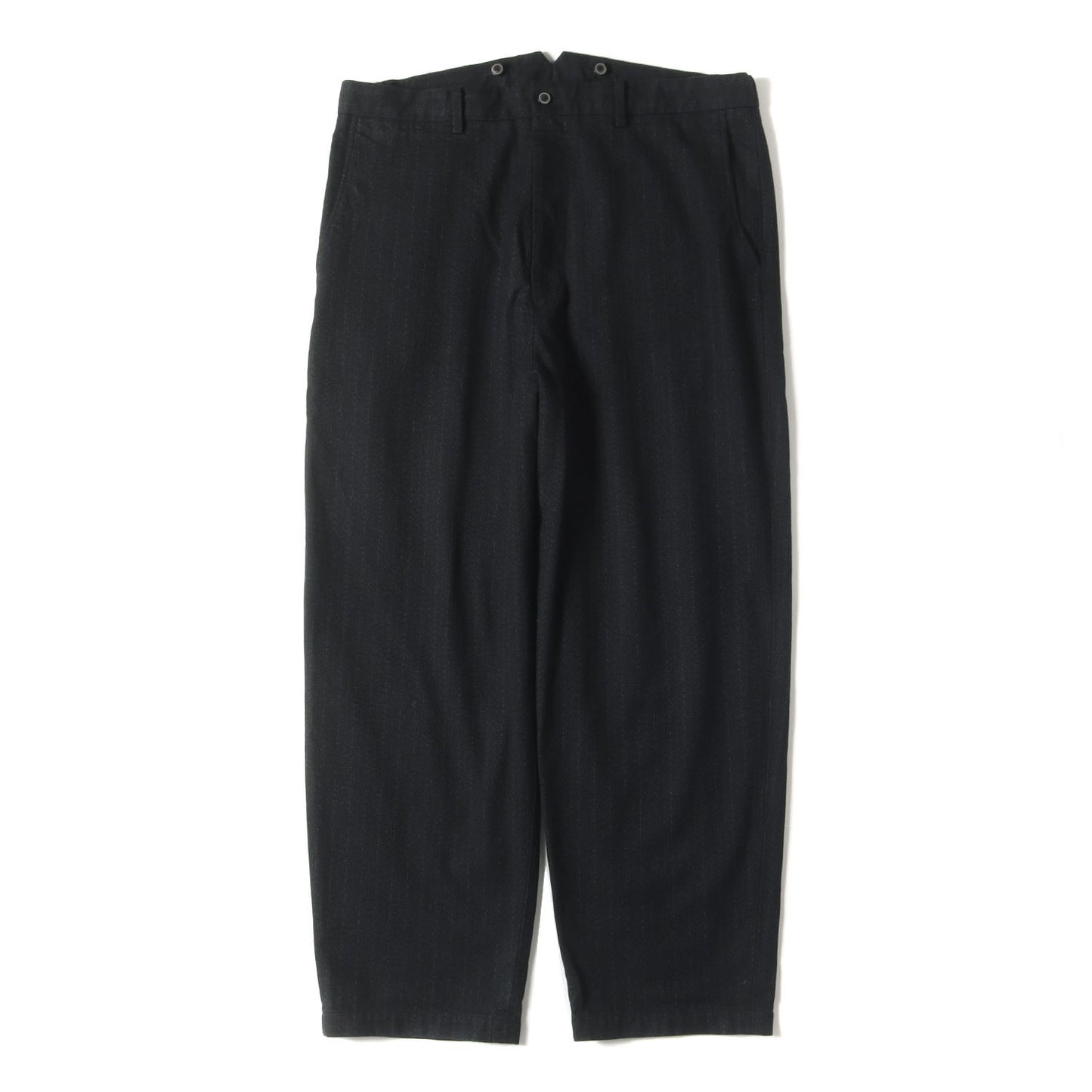 ネップ マルチ ピン ストライプ ツイル スラックス パンツ / ジッパーフライ