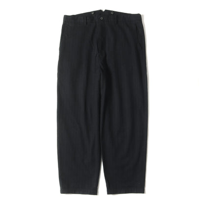 ネップ マルチ ピン ストライプ ツイル スラックス パンツ / ジッパーフライ