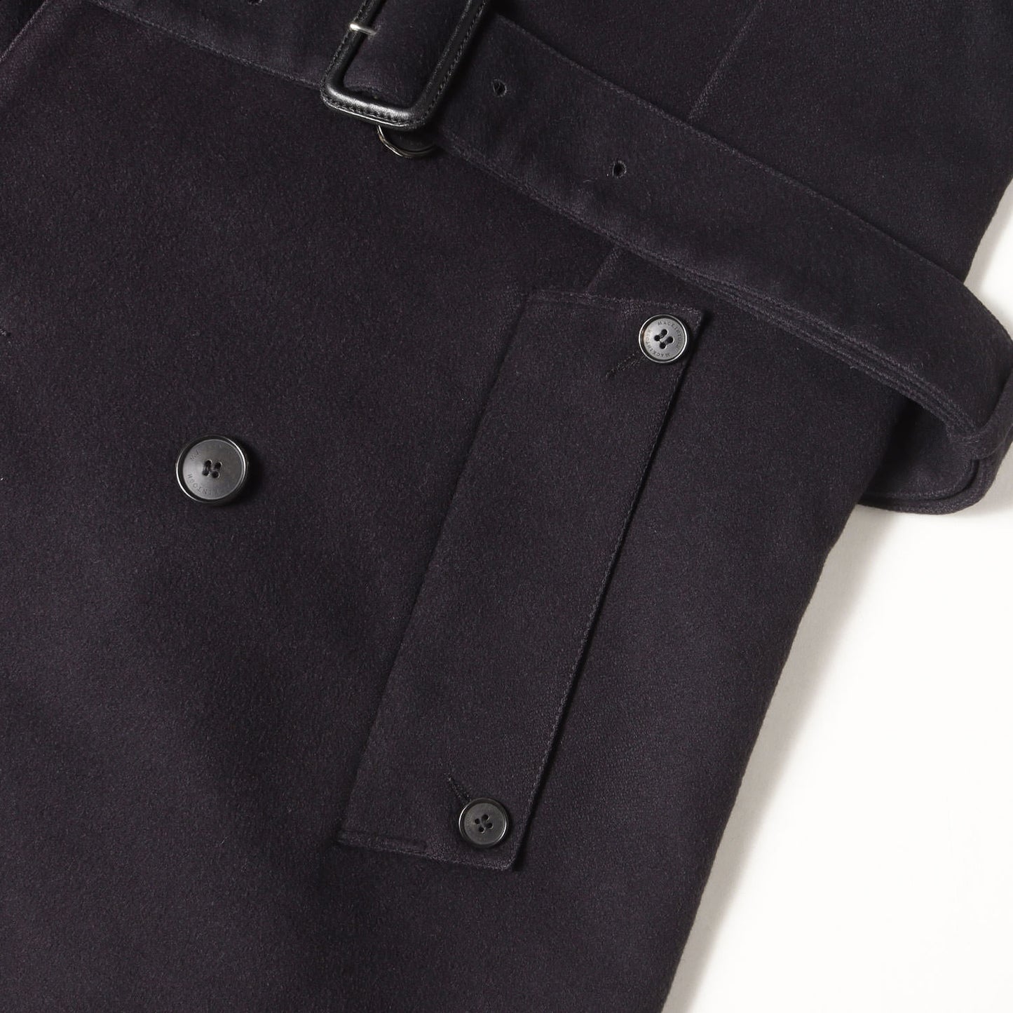 ウエストベルト ダブルブレスト ウール トレンチ コート (FETLAR) / MADE IN SCOTLAND