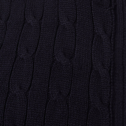 ケーブル編み ジップアップ ドライバーズ コットン ニット