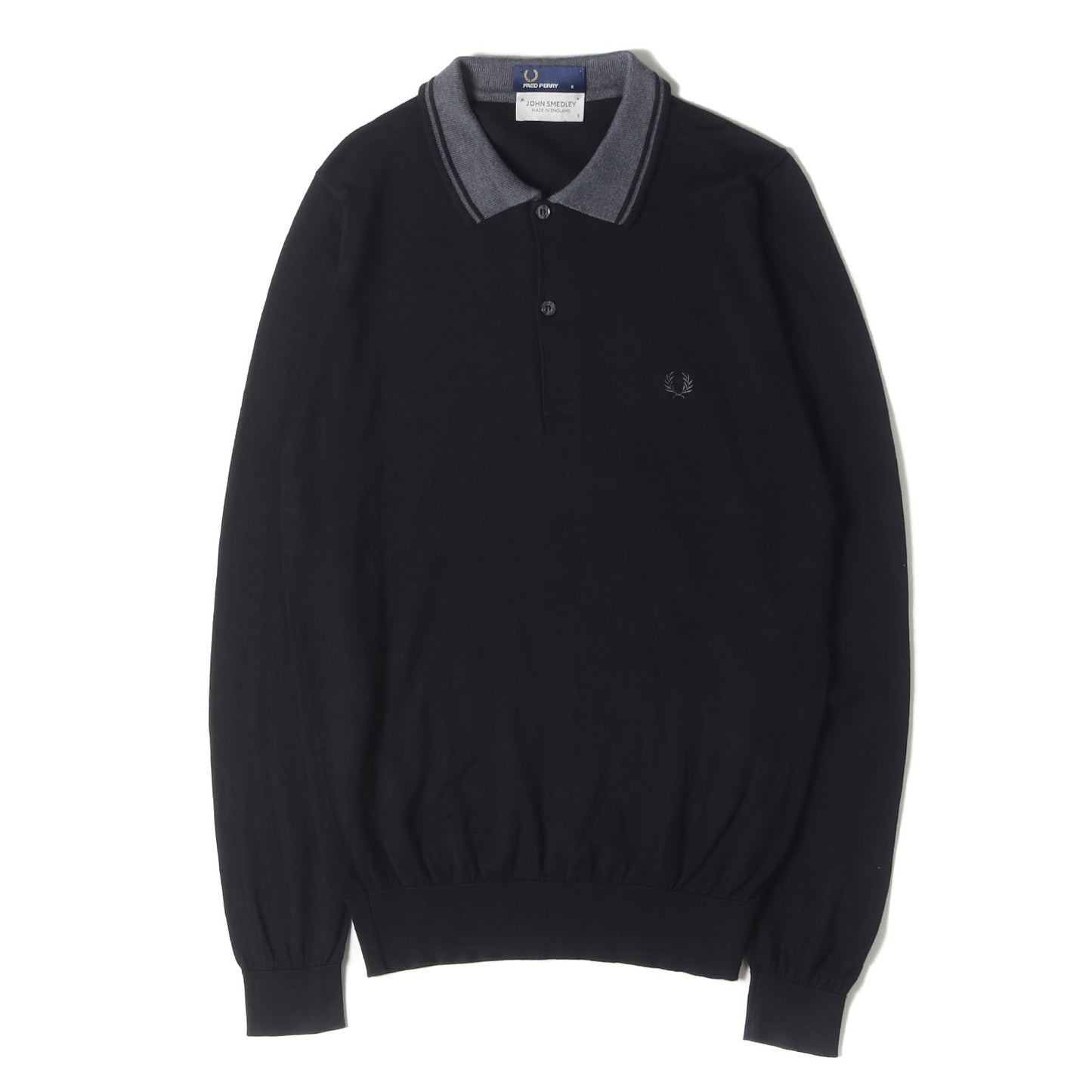 × JOHN SMEDLEY シーアイランドコットン ニット ロングスリーブ ポロシャツ / MADE IN ENGLAND