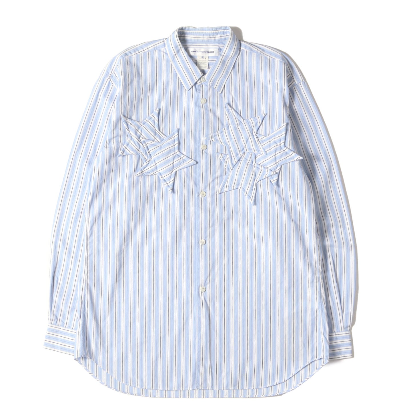 パテッド スター アップリケ ワッペン ストライプ ドレス シャツ (S23060) / MADE IN FRANCE
