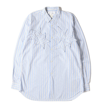 パテッド スター アップリケ ワッペン ストライプ ドレス シャツ (S23060) / MADE IN FRANCE