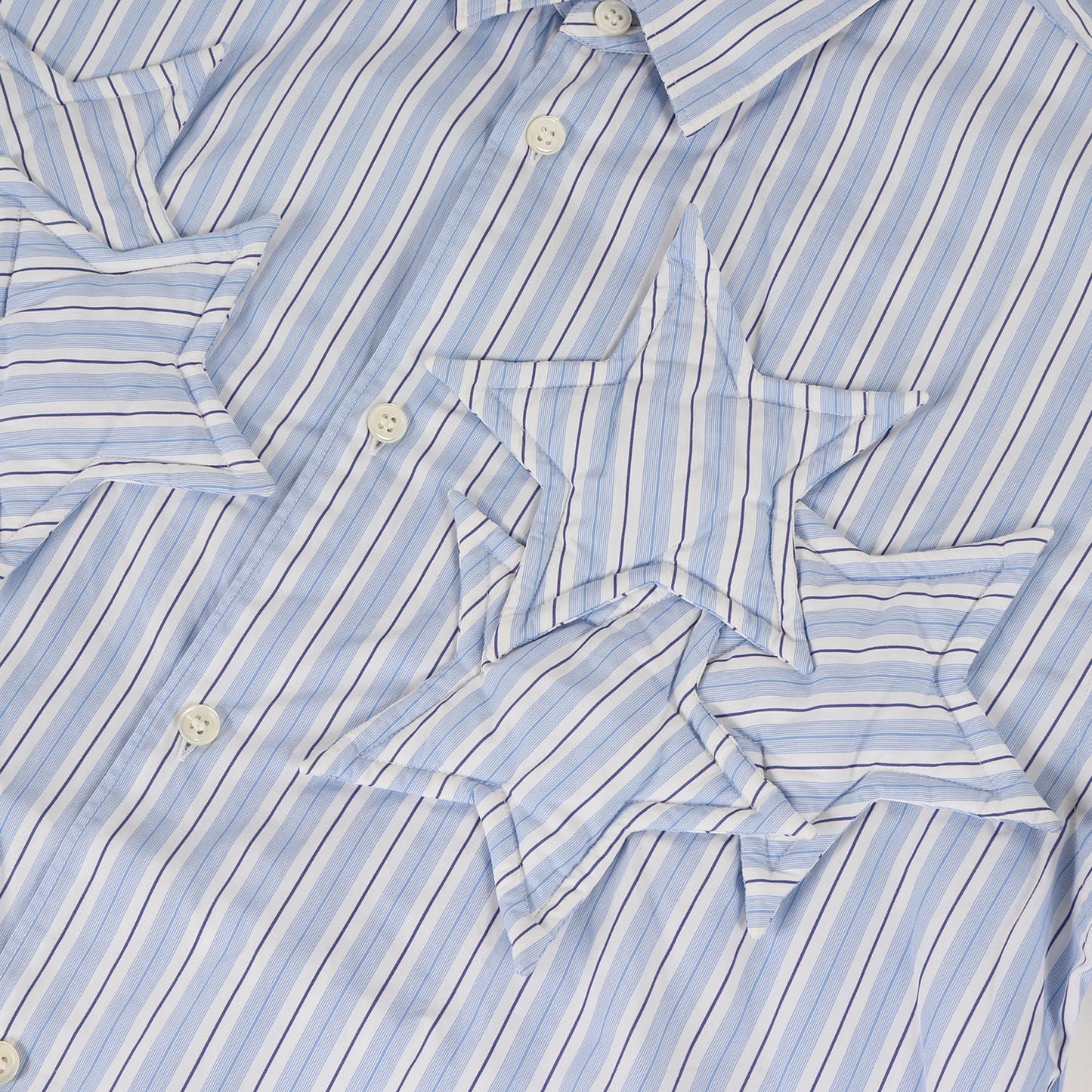 パテッド スター アップリケ ワッペン ストライプ ドレス シャツ (S23060) / MADE IN FRANCE