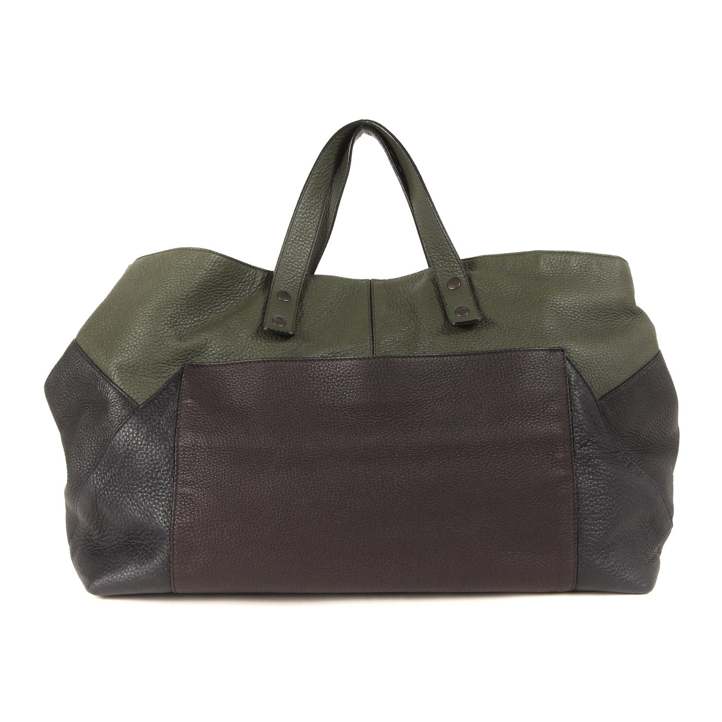 カラーブロック グレインレザー ハンドバッグ / MADE IN ITALY