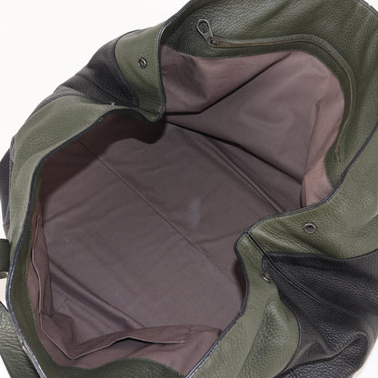 カラーブロック グレインレザー ハンドバッグ / MADE IN ITALY