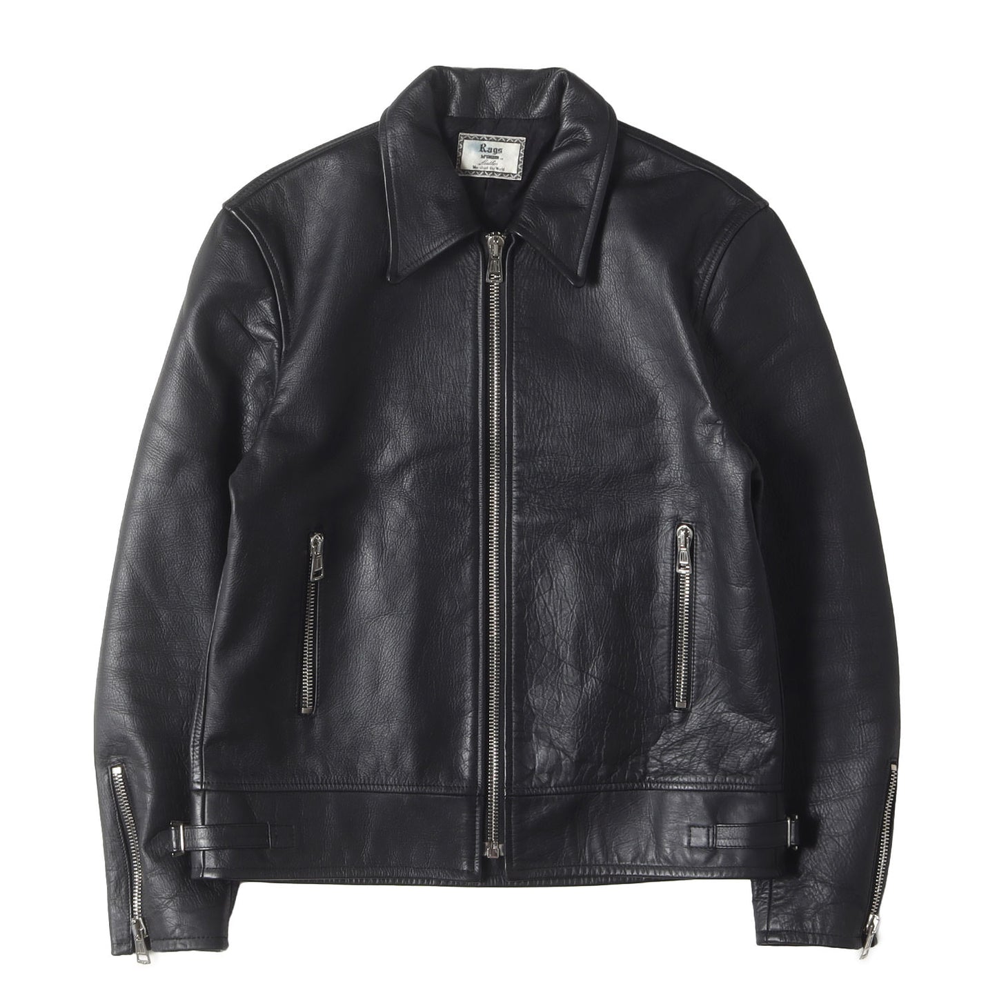 カウレザー ジップアップ シングルライダース ジャケット (21145604)