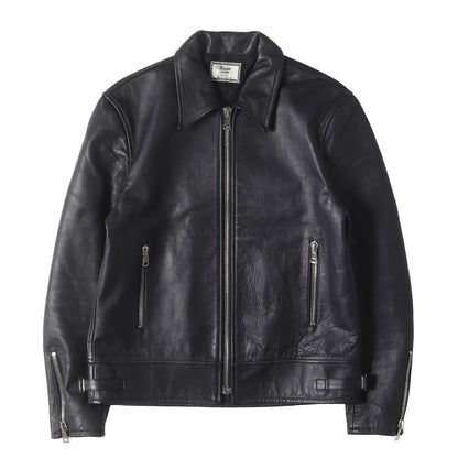 カウレザー ジップアップ シングルライダース ジャケット (21145604)