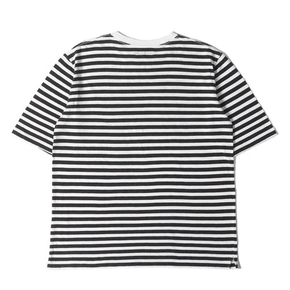 ボーダー リンガーネック ハーフスリーブ Tシャツ (211727104) / 五分袖 MADE IN JAPAN