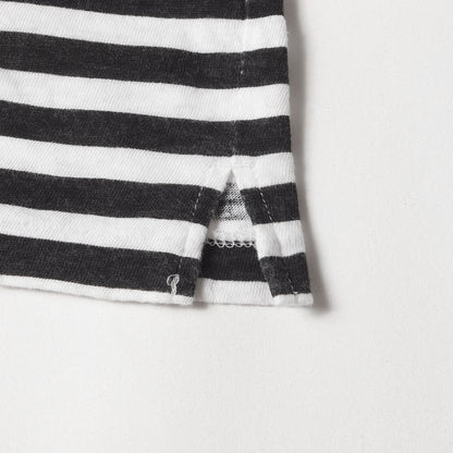 ボーダー リンガーネック ハーフスリーブ Tシャツ (211727104) / 五分袖 MADE IN JAPAN